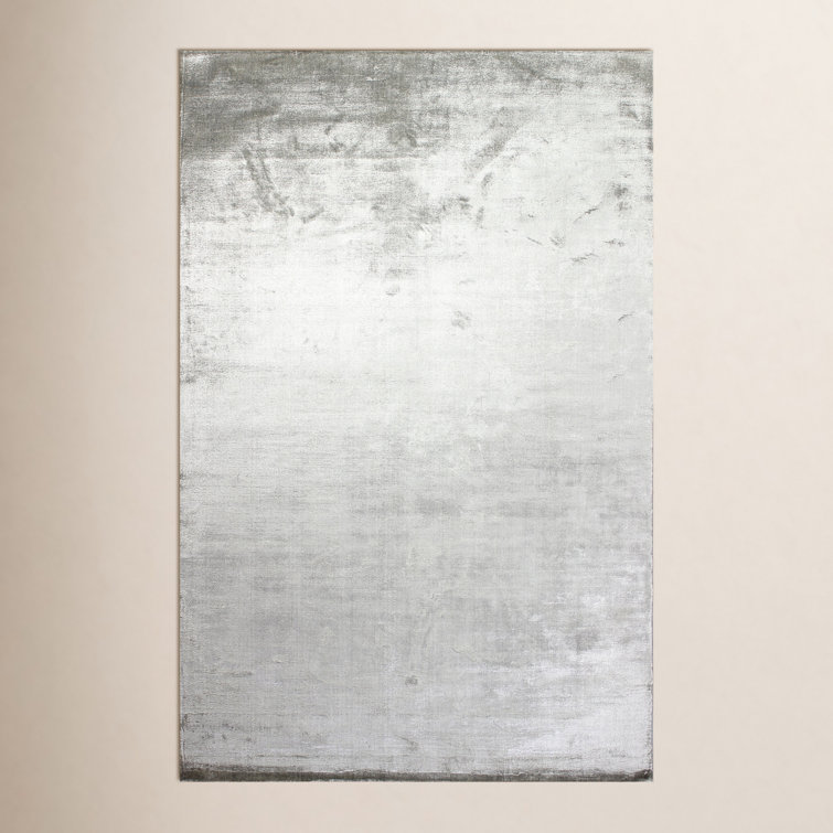 Adelia Hand Loomed Silk Gray Rug