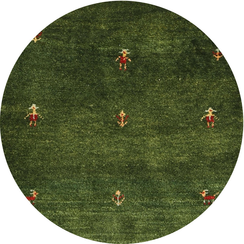 Tapis vert contemporain Naema, Rond 3 pi