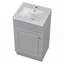 Meuble-lavabo de salle de bain avec lavabo en céramique, tablette de porte et tablette réglable-913370935