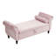 Banc repose-pieds rectangulaire en velours avec rangement et 1 coussin décoratif-1504405936