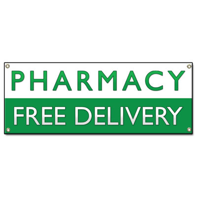Pharmacy Free Delivery 48" X 120" Banner