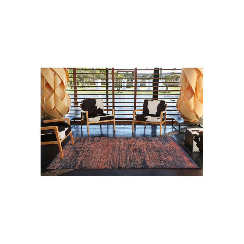 Tapis tissé à rayures moderne rouge, Tapis de couloir 2 pi 6 po x 9 pi 10 po 