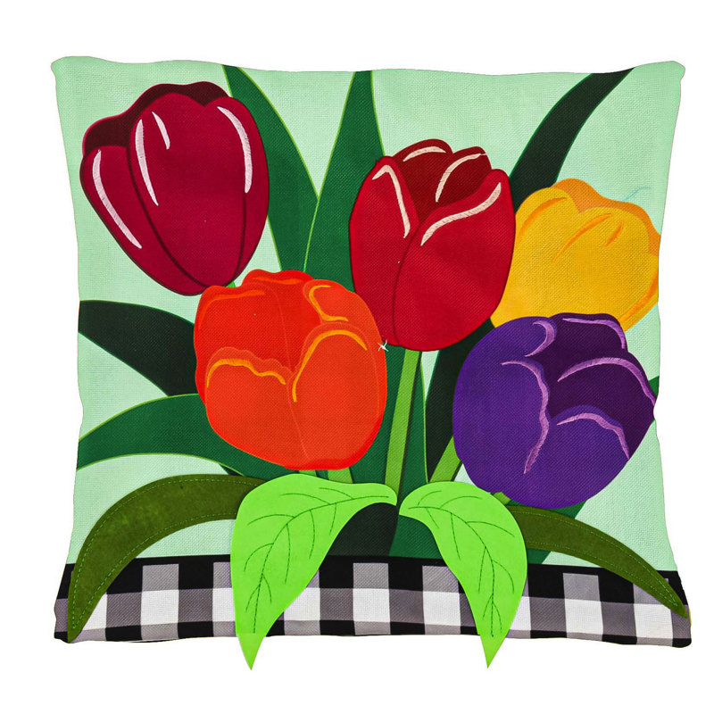 Housse de coussin d'extérieur carrée Buffalo Tulips