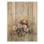 Curious Ladybug Blooms - Art mural moderne sur bois de pin naturel-1423368637