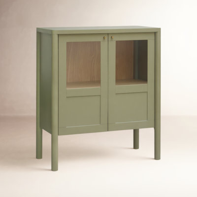 2-Door Glass Paned Accent Cabinet