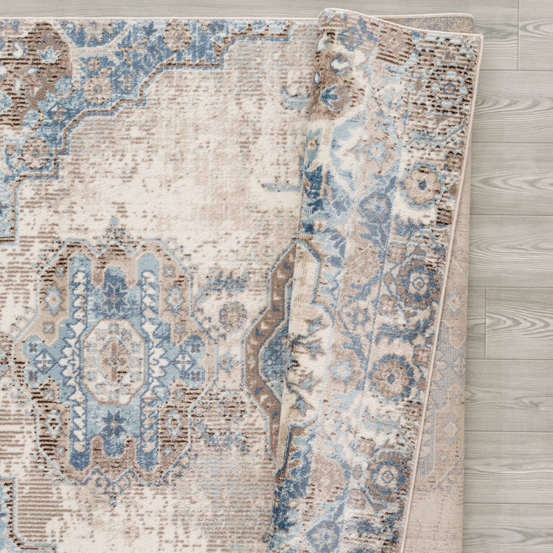 Tapis oriental ivoire, Rectangle 5 pi x 7 pi