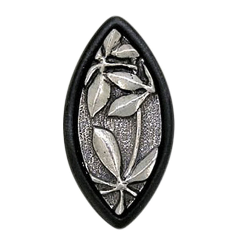 Novelty Knob, Black with Bright Pewter