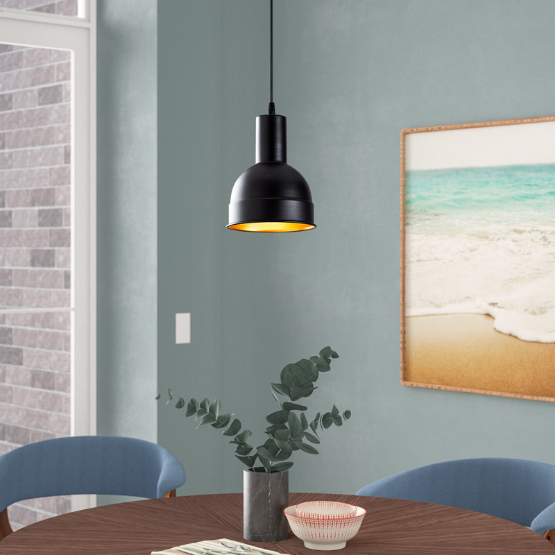 Lustre industriel scandinave, structure en métal noir, 7,1 x 7,1 pouces | Hauteur: 46,5 po, longueur du câble: 35,4 po | Douille E27, 40 W maximum | Éclairage élégant pour les maisons et les bureaux modernes, design durable et élégant