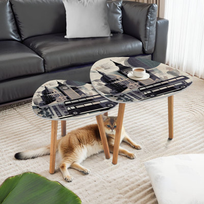 Ensemble de 2 tables basses gigognes Triangle