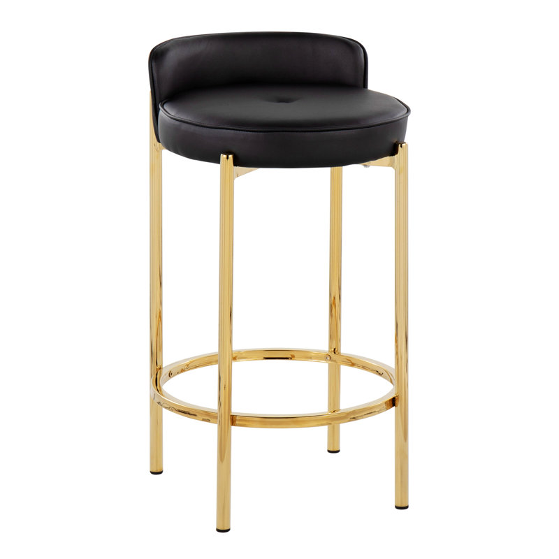 Tabouret de comptoir Johntae, Or, Noir