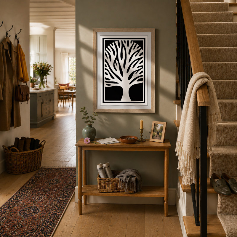 Essential Tree Minimalist - Framed Print, Oak, A4 - 29.7 x 21.0 cm