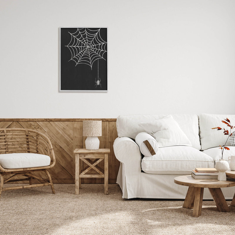 Araignée suspendue noire décontractée AT-306, H 30 po x l 24 po x P 1,5 po, Cadre gris