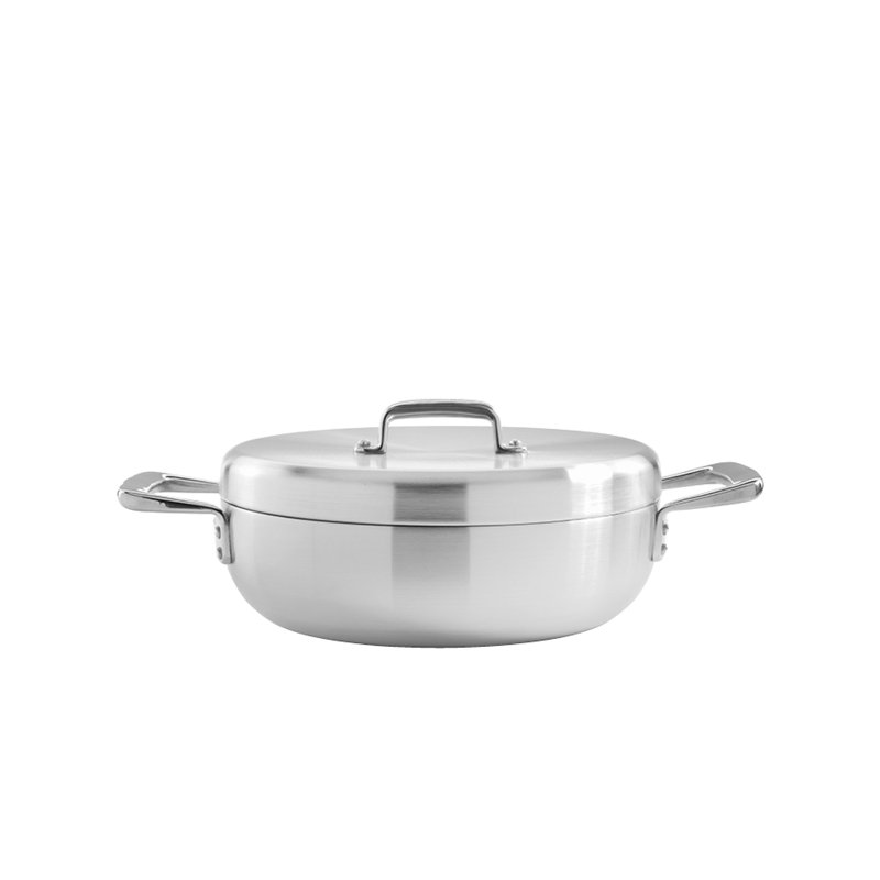Samuel Groves Urban Stainless Steel Triply Chefs Pan with Lid, 30 cm