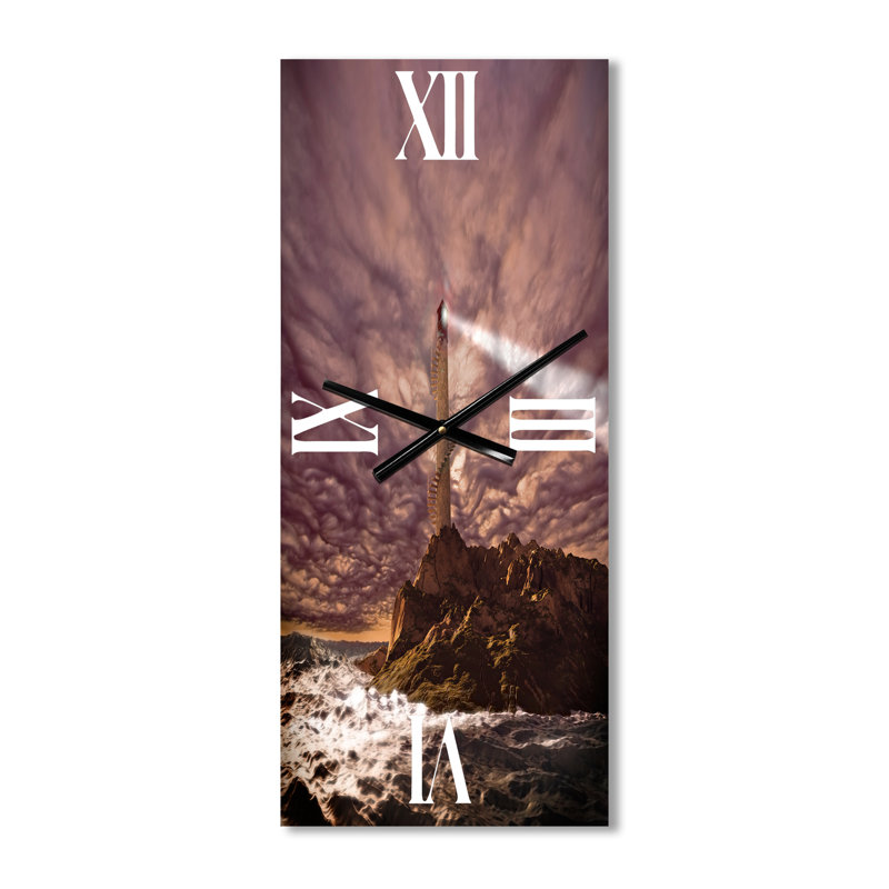 Phare brillant pendant la nuit orageuse I - Horloge murale nautique et côtière, Petit