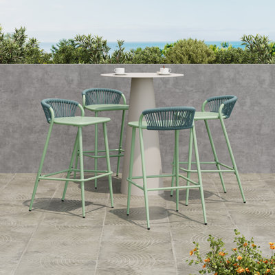 Roger Modern 29.5" Seat Height Aluminum Frame Barstools by Bayou Breeze