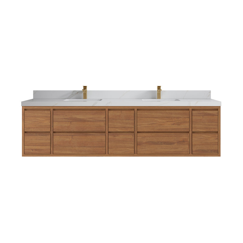 84'' Double Bathroom Vanity with Quartz Top