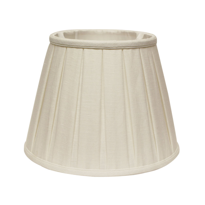 Abat-jour Linen Empire (Araignée) en blanc, 11.5" H x 18" W x 18" D