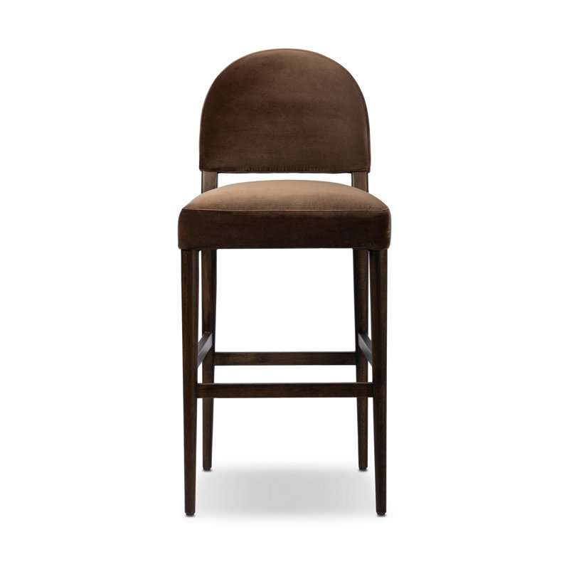 Tabouret de comptoir rembourré avec structure en bois massif Berkely, Tabouret de bar (siège d'une hauteur de 30,98 po)