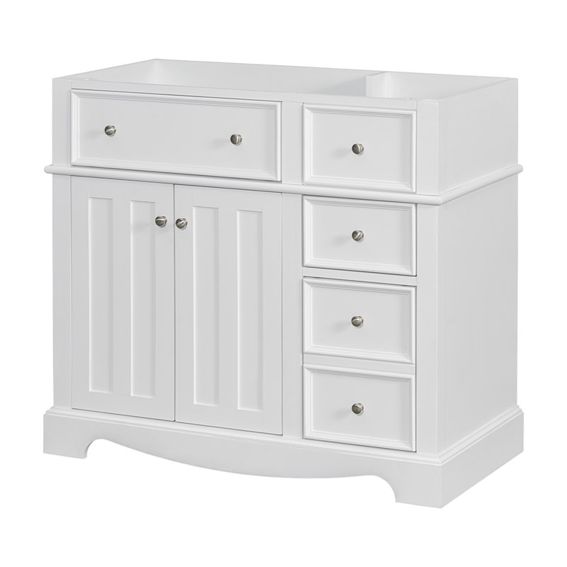 Meuble-lavabo de salle de bain sans lavabo avec 3 tiroirs et tablette réglable