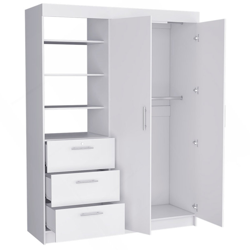 Armoire Rumanu, chambre à coucher, blanc, Blanc