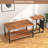 Summerall Nesting Coffee Table Set Of 2, Rectangle Center Table And C Shaped End Table With Charging Station & Side Pouch For Living Room, Bedroom Small Space