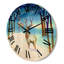 Horloge murale paysage d'hiver avec cerfs-63902639