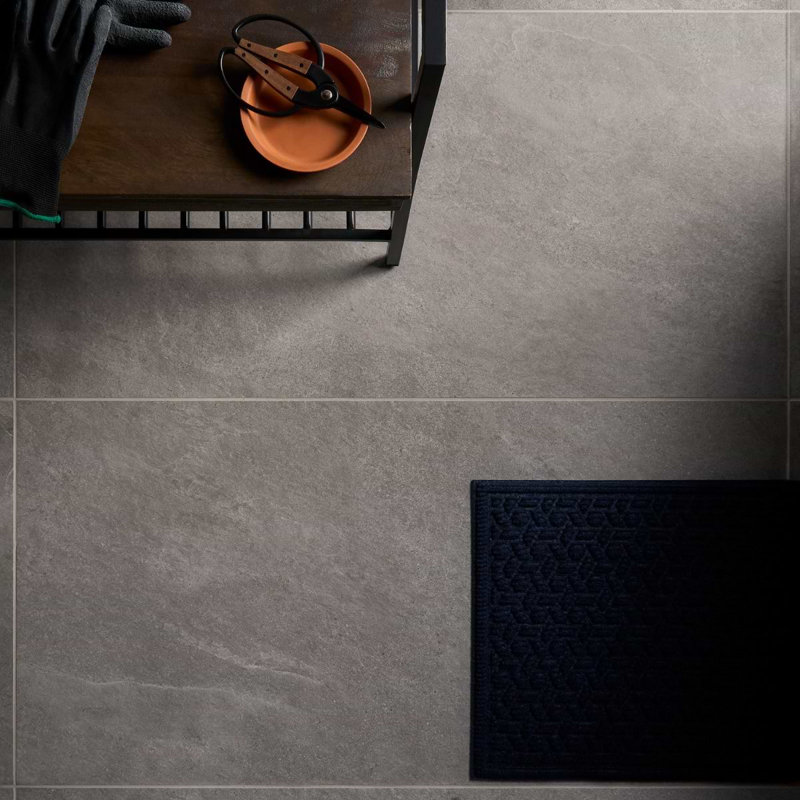 Era 24X48 Limestone Look Matte Porcelain Tile, Slate Gray