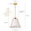 Leibuy 1 - Light Brass Pendant  Metal Chandelier Fabric Shade-25639164