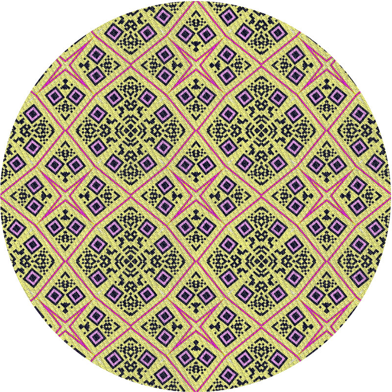 Geometric Indoor Rug, Round 6'
