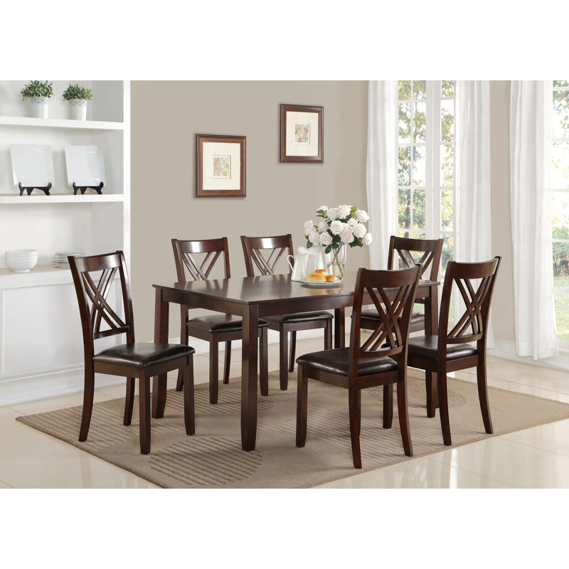 Ensemble de 7 pièces de table de salle à manger 7 pièces, Brun expresso, Brun expresso