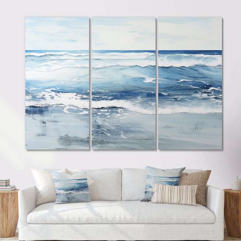 Pruden - Ensemble d'art mural plage, Toile tendue, H 32 po x l 48 po x P 1 po