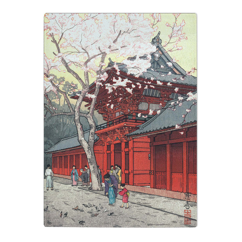 Tempered Glass Hie Shrine by Toshi Yoshida Chopping Board, 28.5 cm x 39 cm