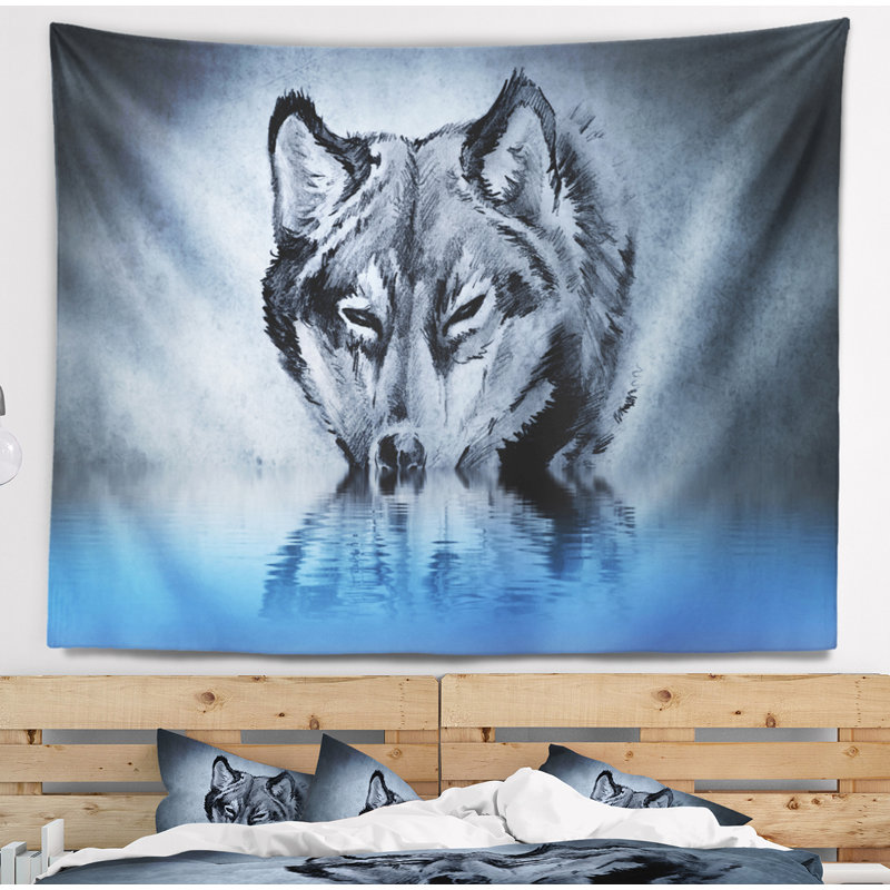 Abstract Polyester Tapestry, 32" H x 39" W