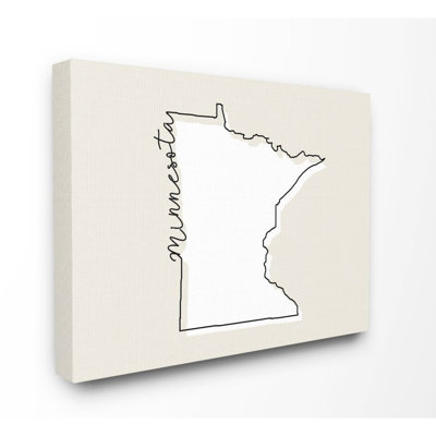 " Minnesota Home State Map Neutral Design "
