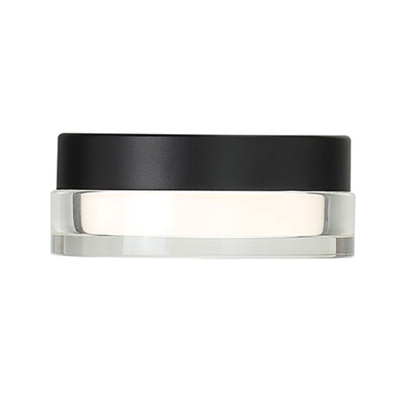 Pi LED Dimmable Round Flush Mount, 2.5" H x 6" W x 6" D, 3500K, Matte Black