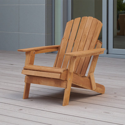 Chaise Adirondack surdimensionnée en bois de pruche avec dossier et siège pré-assemblés - Chaise de patio pliante pour le jardin, la piscine et le foyer (supporte 330 lb)