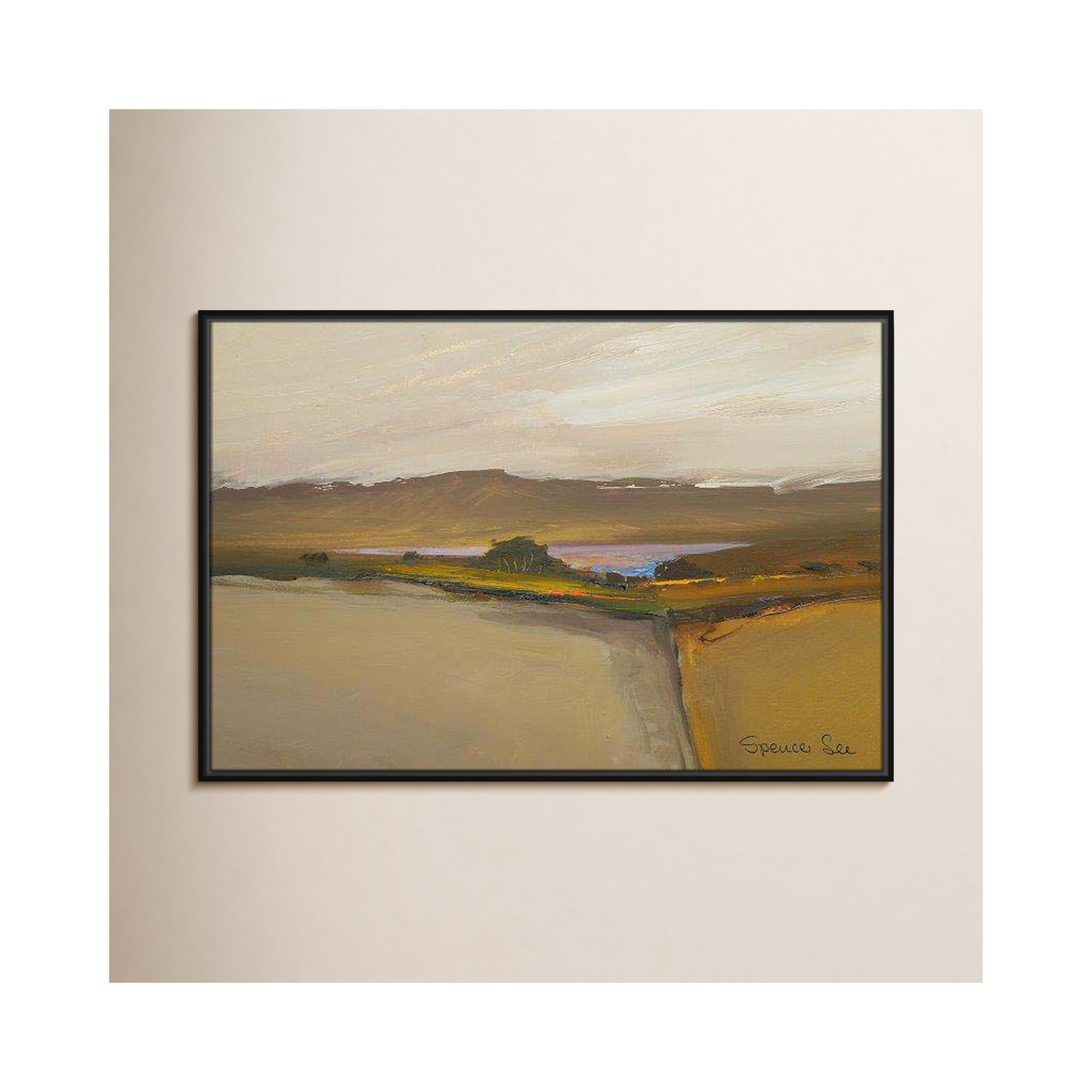 Heaven And Earth IV by Spencer Lee, Black Framed, 25.5'' H x 37.5'' W x 2'' D