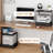 2-Tier Desktop Printer Stand With Fabric Drawer, Prtiner Table With Storage Shelf, Desk Organizer