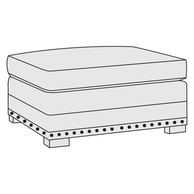 Cantor 29" Rectangle Standard Ottoman, Cream Chenille 1345-002, Blanca