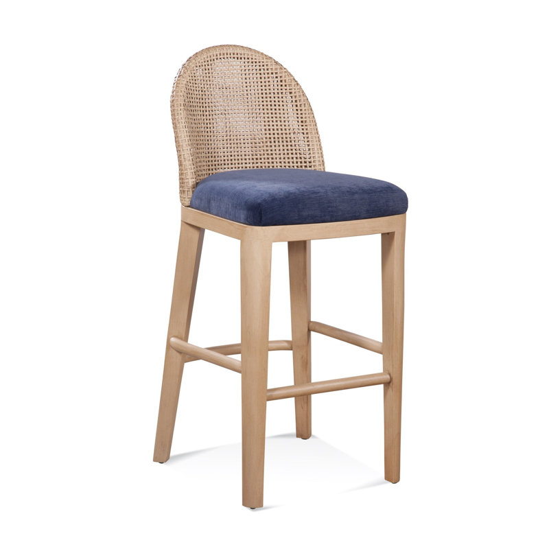 Lawrence Bar Stool, Antique Frost White, Basic Blue; 0317-63