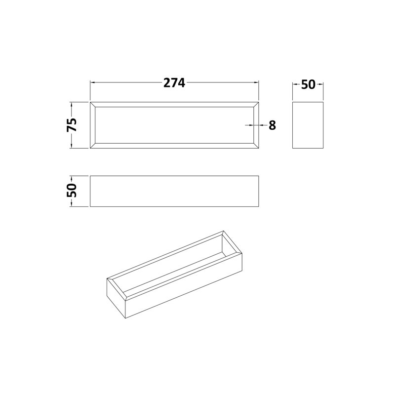Straight Bamboo Makeup Organiser