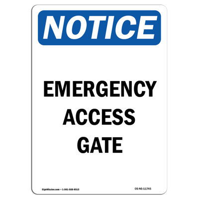 Emergency Access Gate Sign