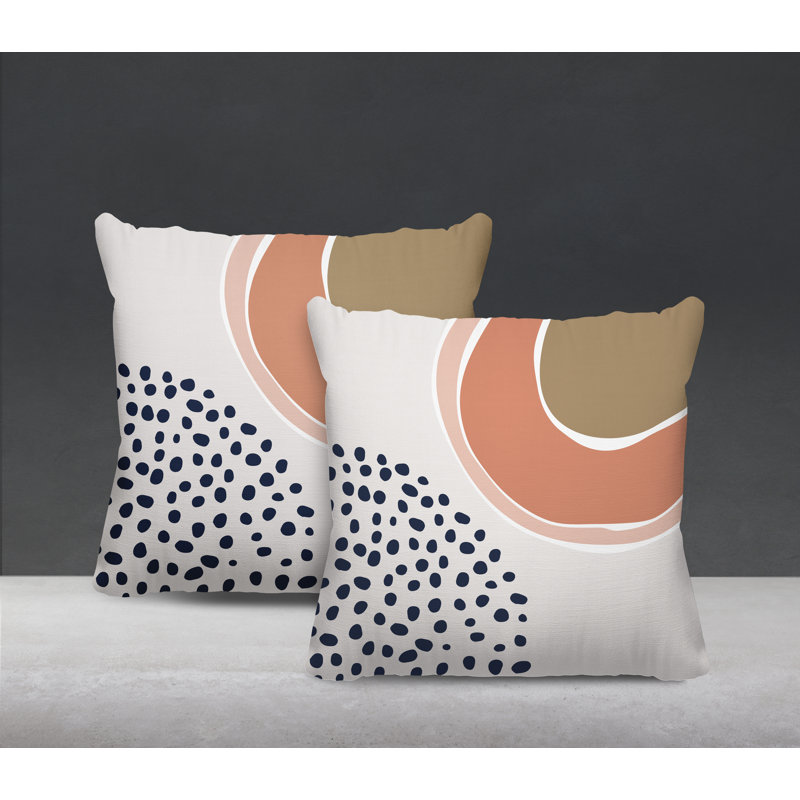 Jeté carré en polyester / mélange de polyester intérieur / extérieur, L 19 po x H 19 po, Saumon
