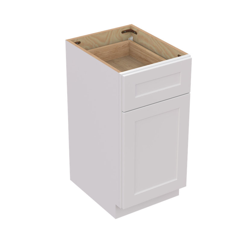 Armoire de base blanche en bois massif à une porte pour le rangement de la cuisine, de la buanderie et de la salle de bain