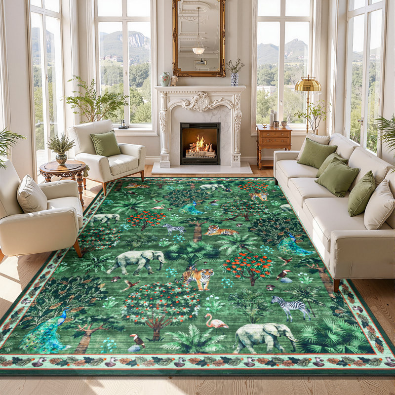 Woven Indoor / Outdoor Rug, Rectangle 8' x 10', Green