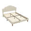 Lit plateforme rembourré avec tête de lit ajustable, rembourré en tissu de lin, lit plateforme simple de style moderne sans sommier-59639013