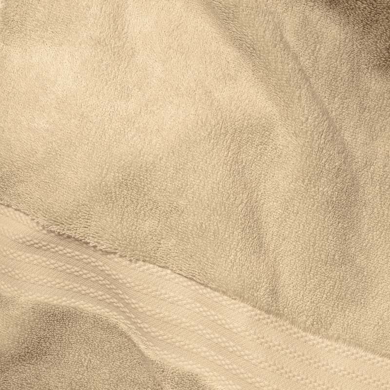 Ensemble de serviettes 6 pièces 100% coton biologique, Brun clair dune
