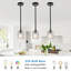Ensemble de 3 luminaires suspendus modernes, luminaire suspendu en verre craquelé noir mat pour îlot de cuisine, plafonnier contemporain pour chevet de salle à manger de cuisine
