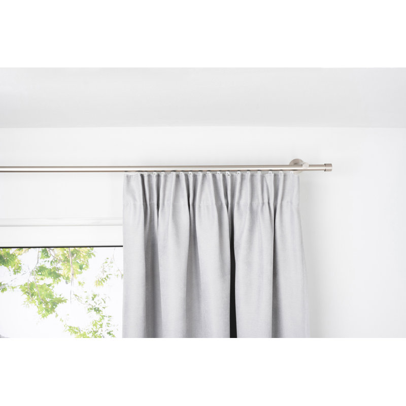 Habito Rillball Tab Top Room Darkening Single Door Curtain, 300cm W x 135cm D, Grey
