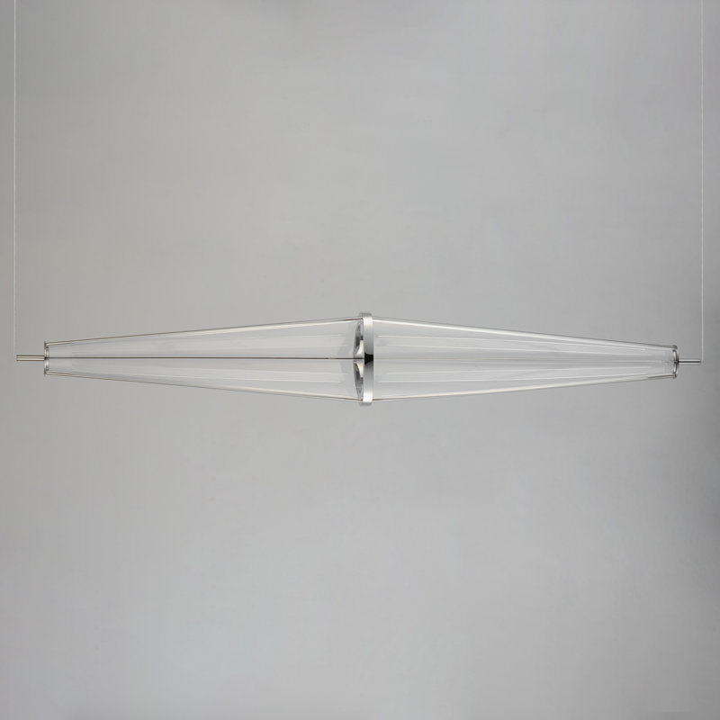 Alic 3 - Light Chrome LED Geometric Pendant, 7.75" H x 51.25" W x 7.75" D